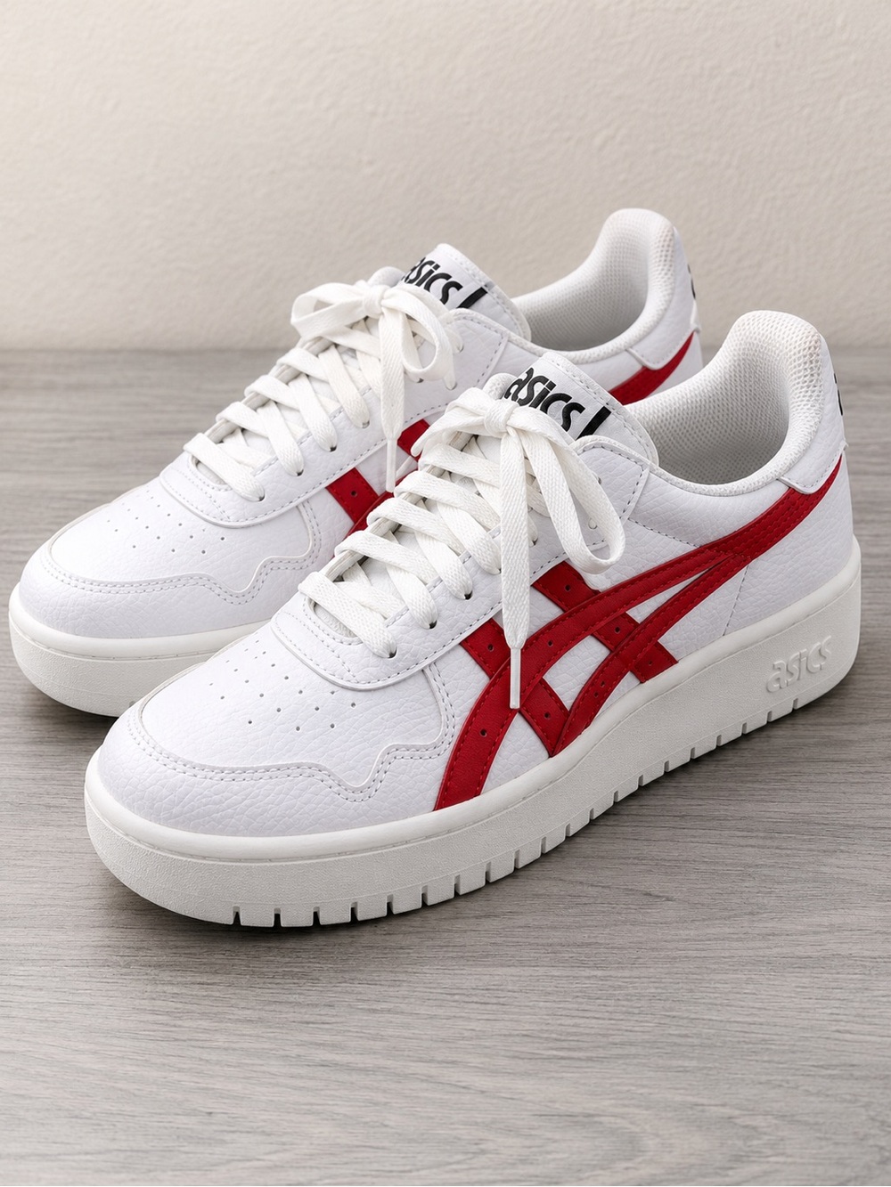 ASICS Japan S Platform White Red Casual Sneakers Women’s 10.5